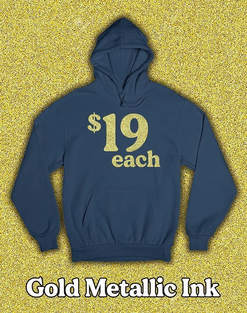 50 Gold Metallic Printed Hoodies