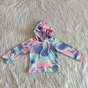 6 A24-4 baby girl clothes tie dye toddler winter hoodies shirt top-promotion 2023.12.16