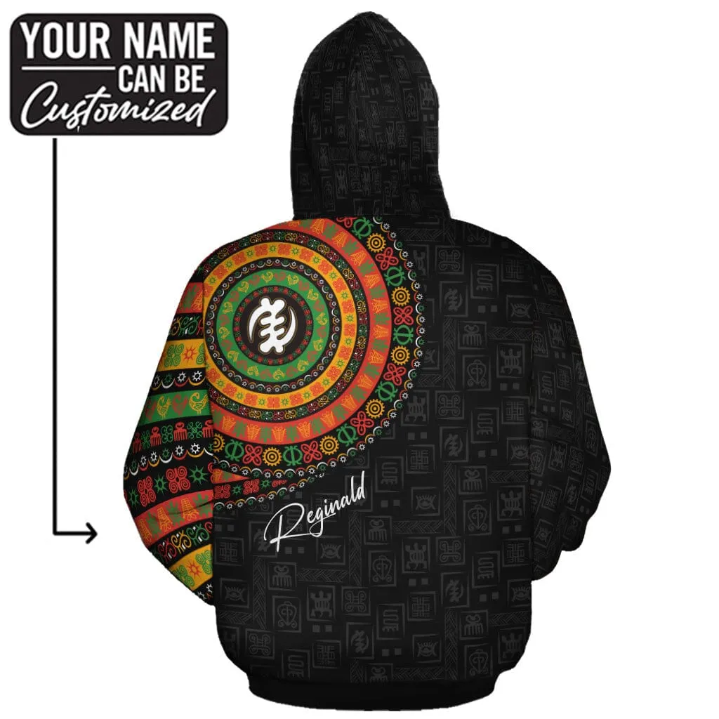 Adinkra Symbols Print Sleeve All-over Hoodie