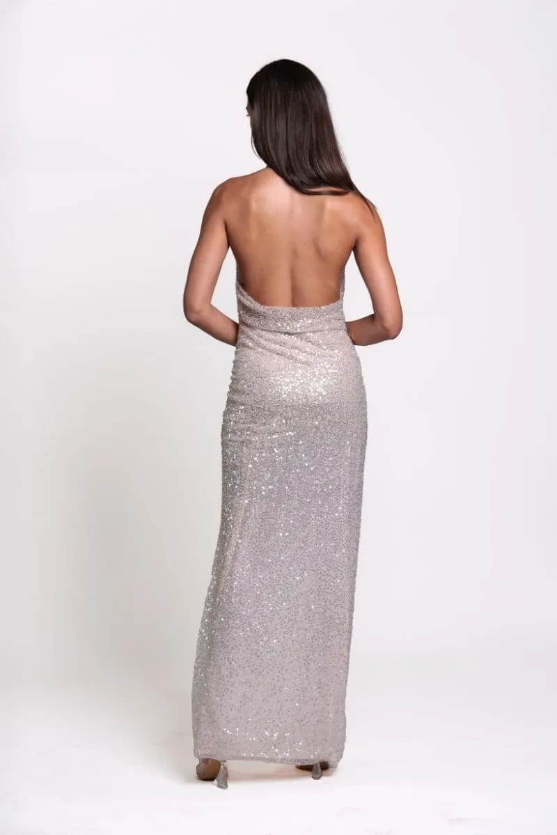 ALANA HIGH-NECK BACKLESS MAXI DRESS