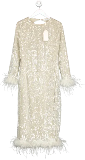 ALB Anne Louise Cream Champagne Dress UK 12