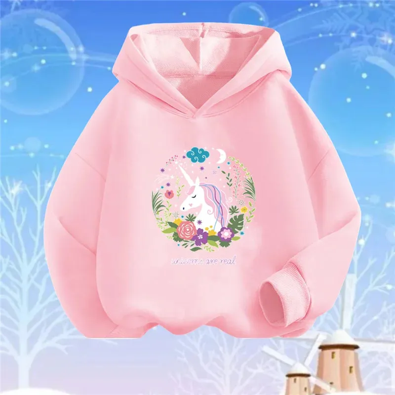 Baby Girls Lollipop Butterfly Unicorn Hoodies