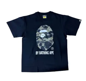 BAPE 1ST CAMO BIG APE HEAD TEE BLACK/GREEN