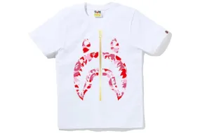 BAPE ABC CAMO SHARK TEE WHITE / PINK SS22