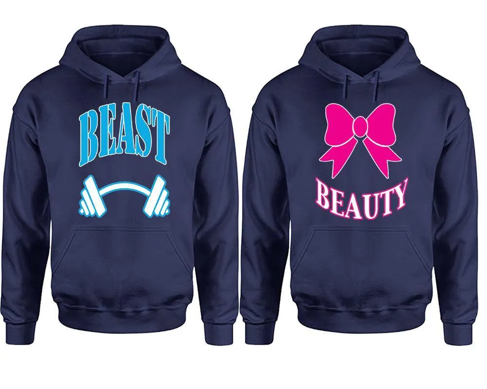 Beast and Beauty Couple Matching Pullover Hoodies