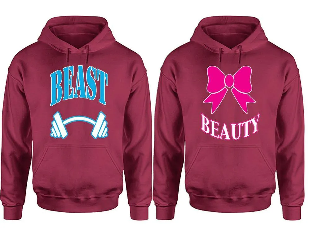 Beast and Beauty Couple Matching Pullover Hoodies