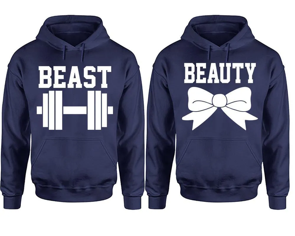 Beast and Beauty Couple Matching Pullover Hoodies