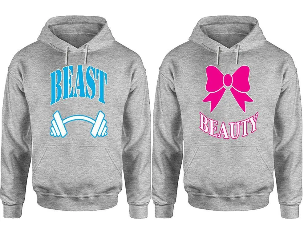 Beast and Beauty Couple Matching Pullover Hoodies