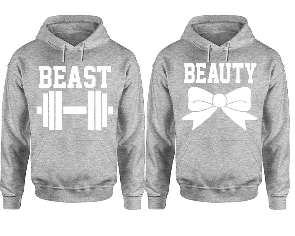 Beast and Beauty Couple Matching Pullover Hoodies