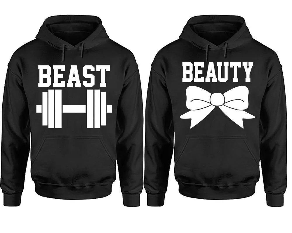 Beast and Beauty Couple Matching Pullover Hoodies