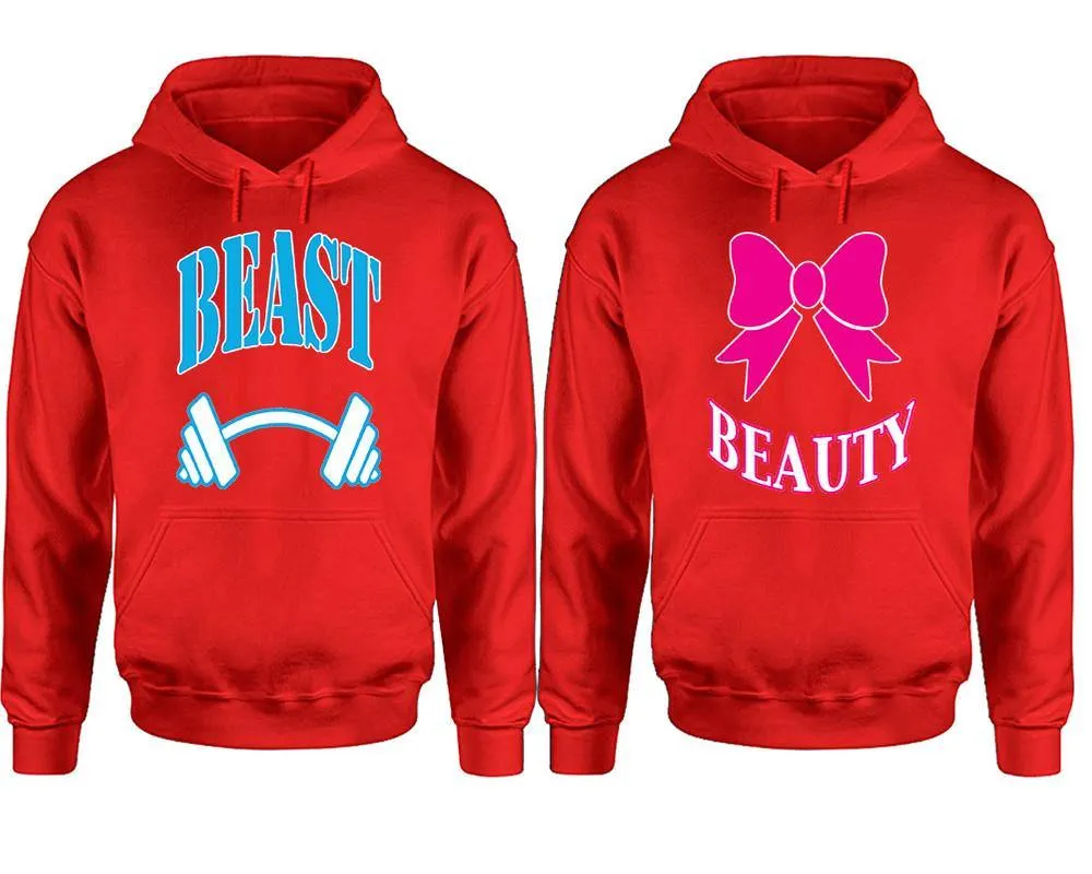 Beast and Beauty Couple Matching Pullover Hoodies