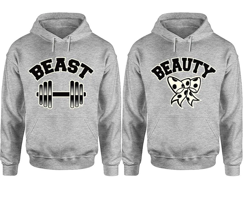 Beast and Beauty Couple Matching Pullover Hoodies