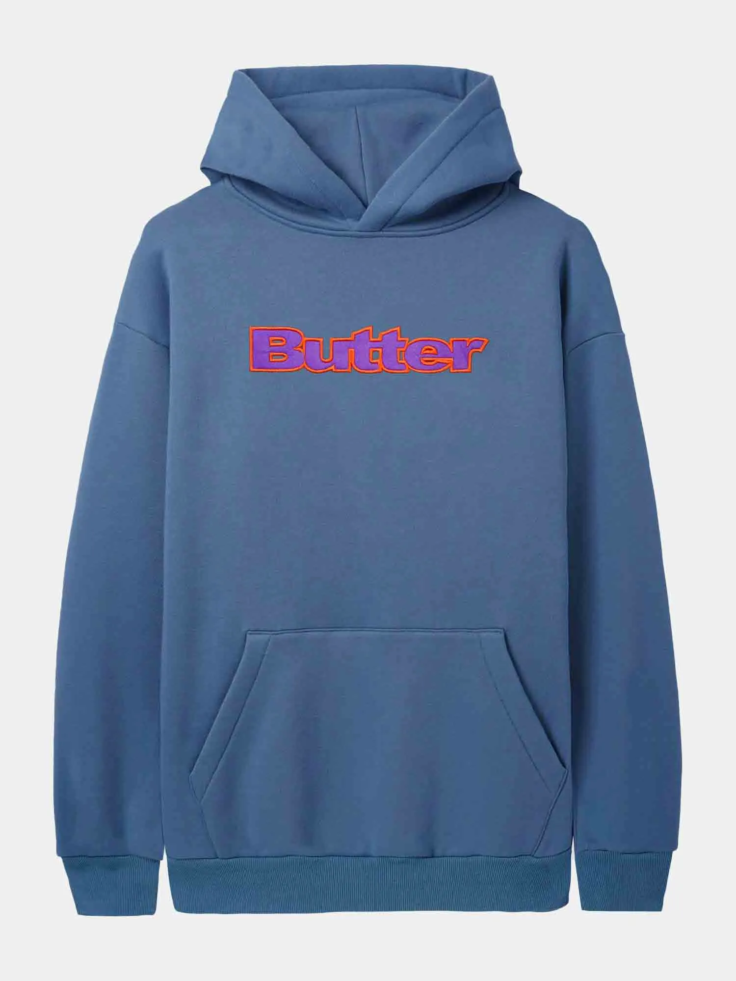 Butter Goods Felt Logo Applique Pullover Hood - Denim