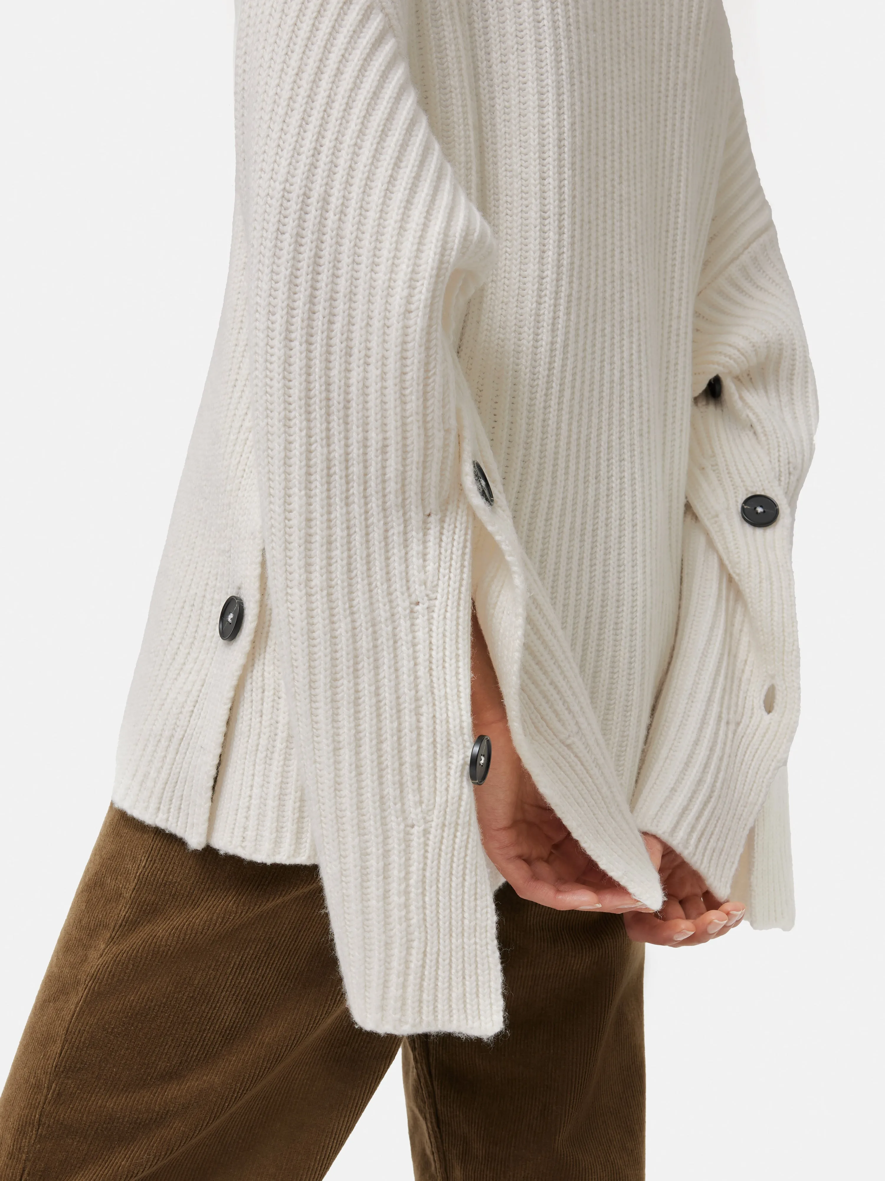 Cape Button Jumper | Ivory