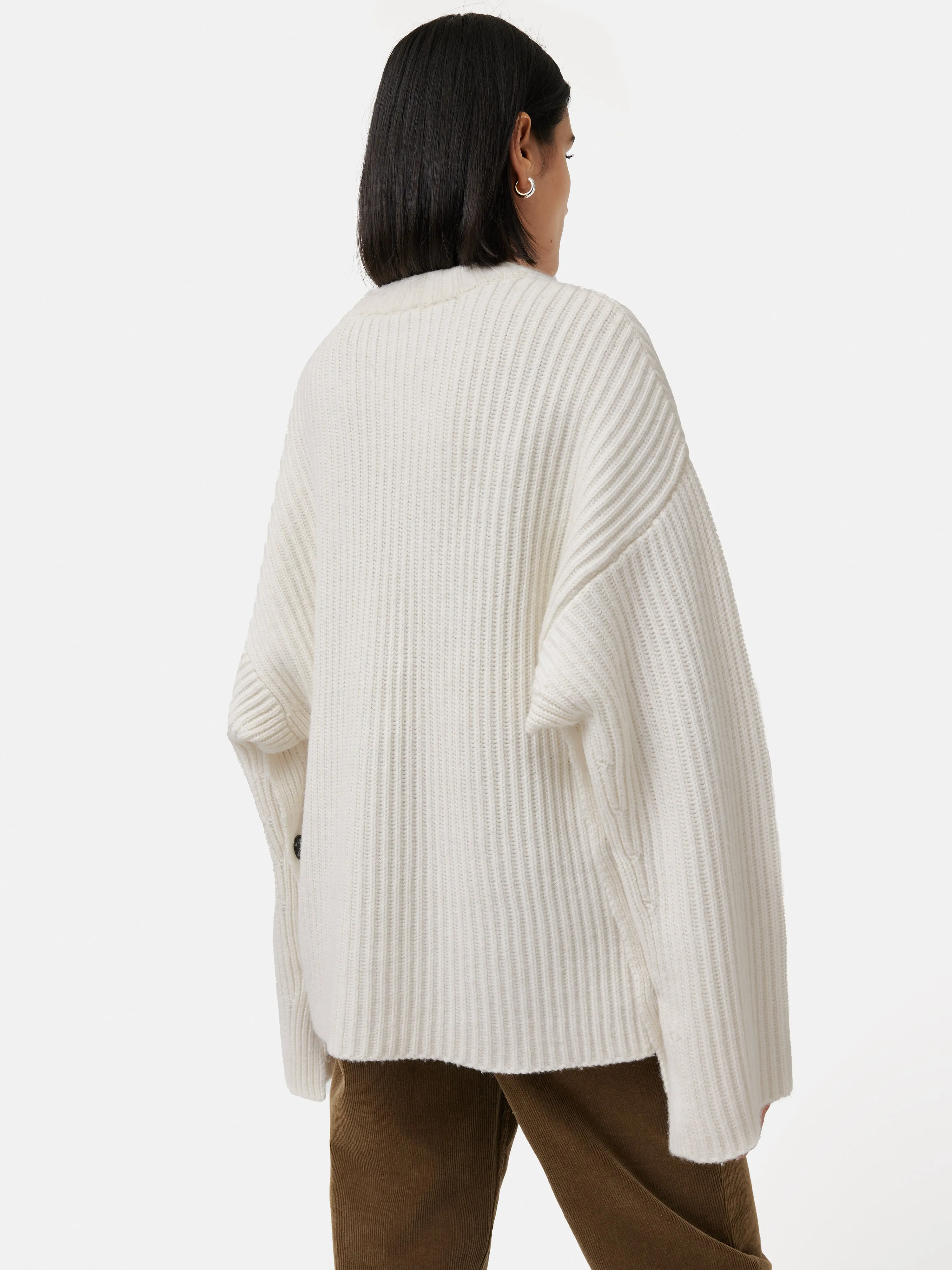 Cape Button Jumper | Ivory