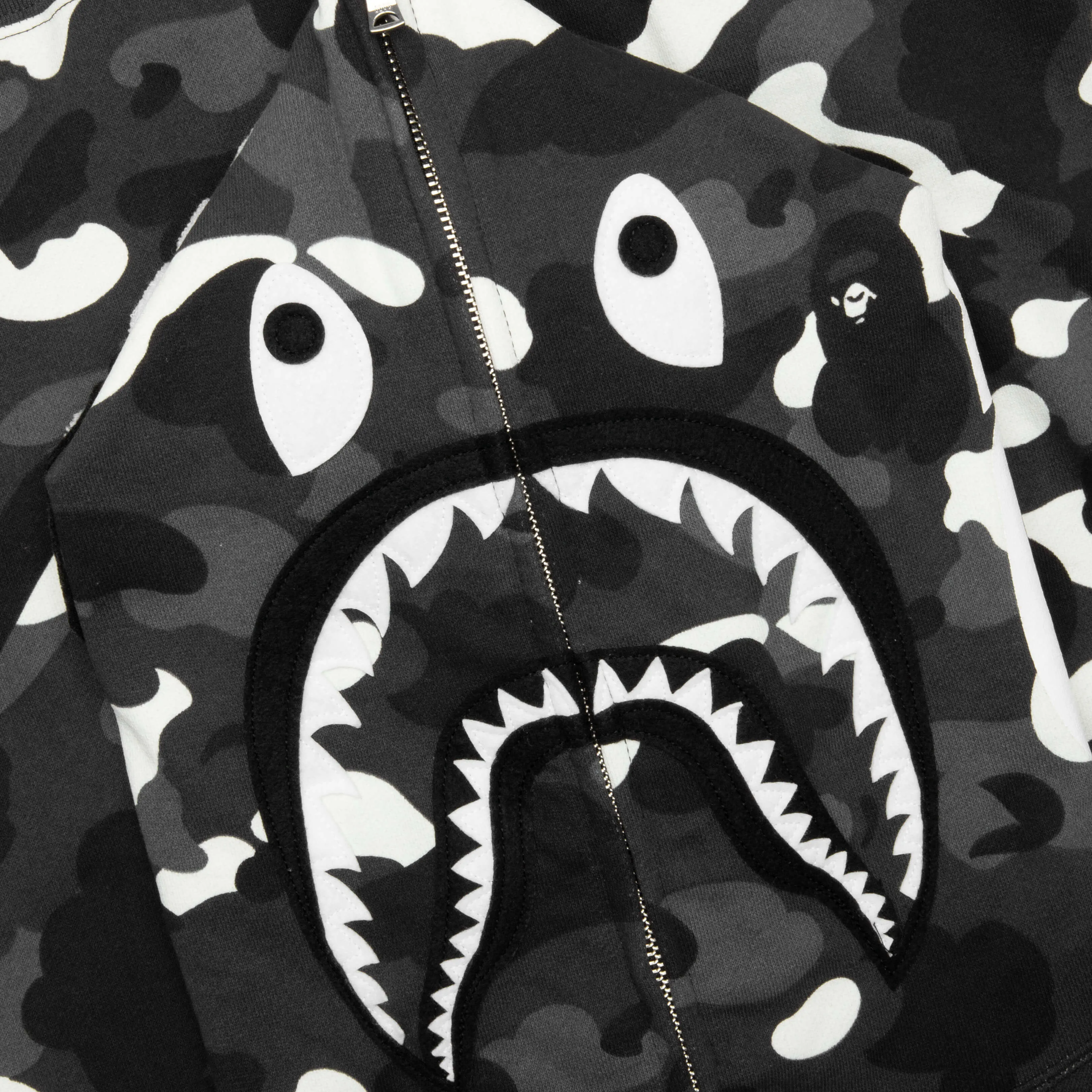 City Camo Shark Full Zip Hoodie - Black