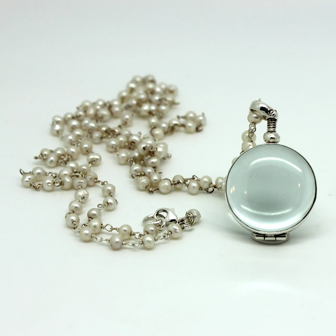 Clear Glass Locket Necklaces