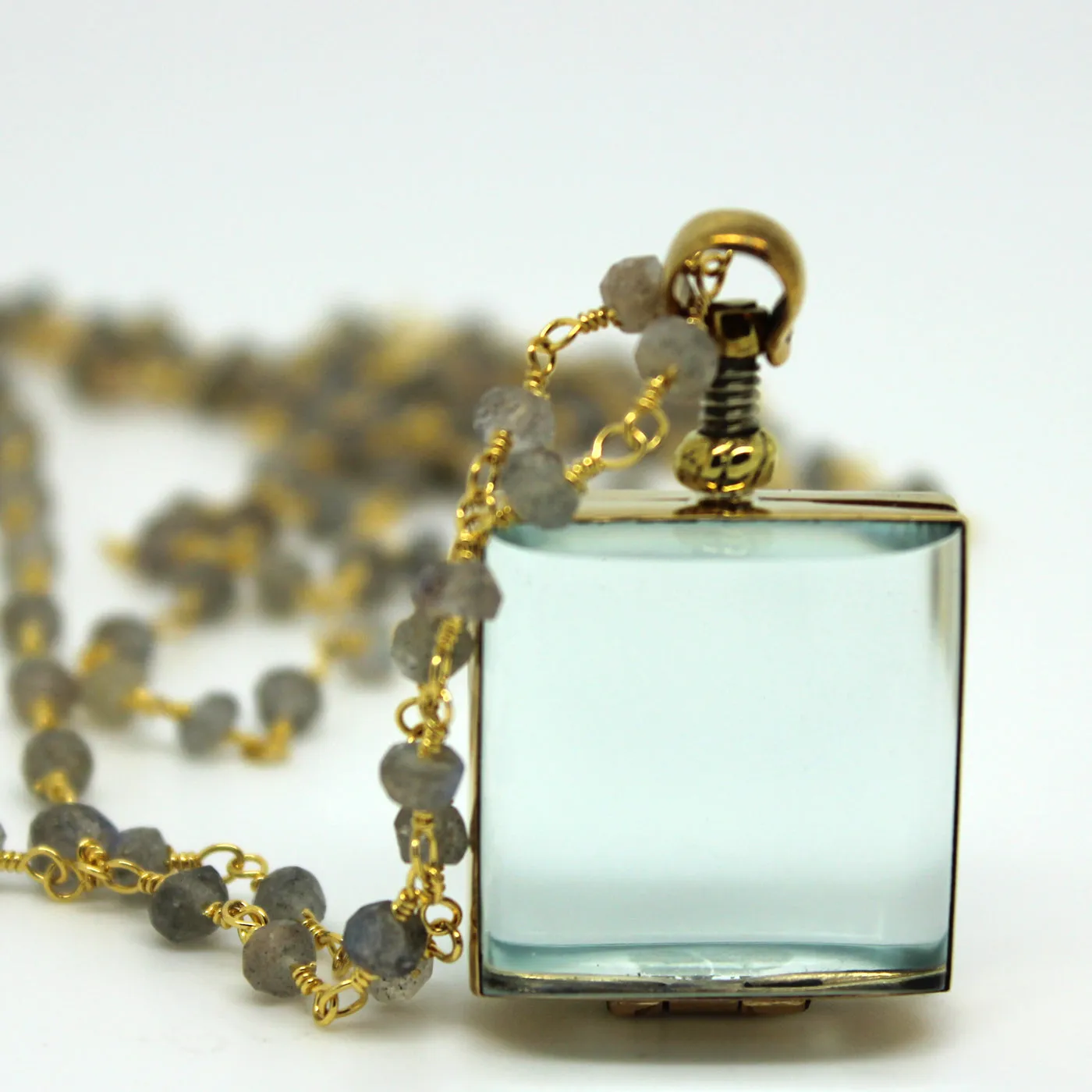 Clear Glass Locket Necklaces