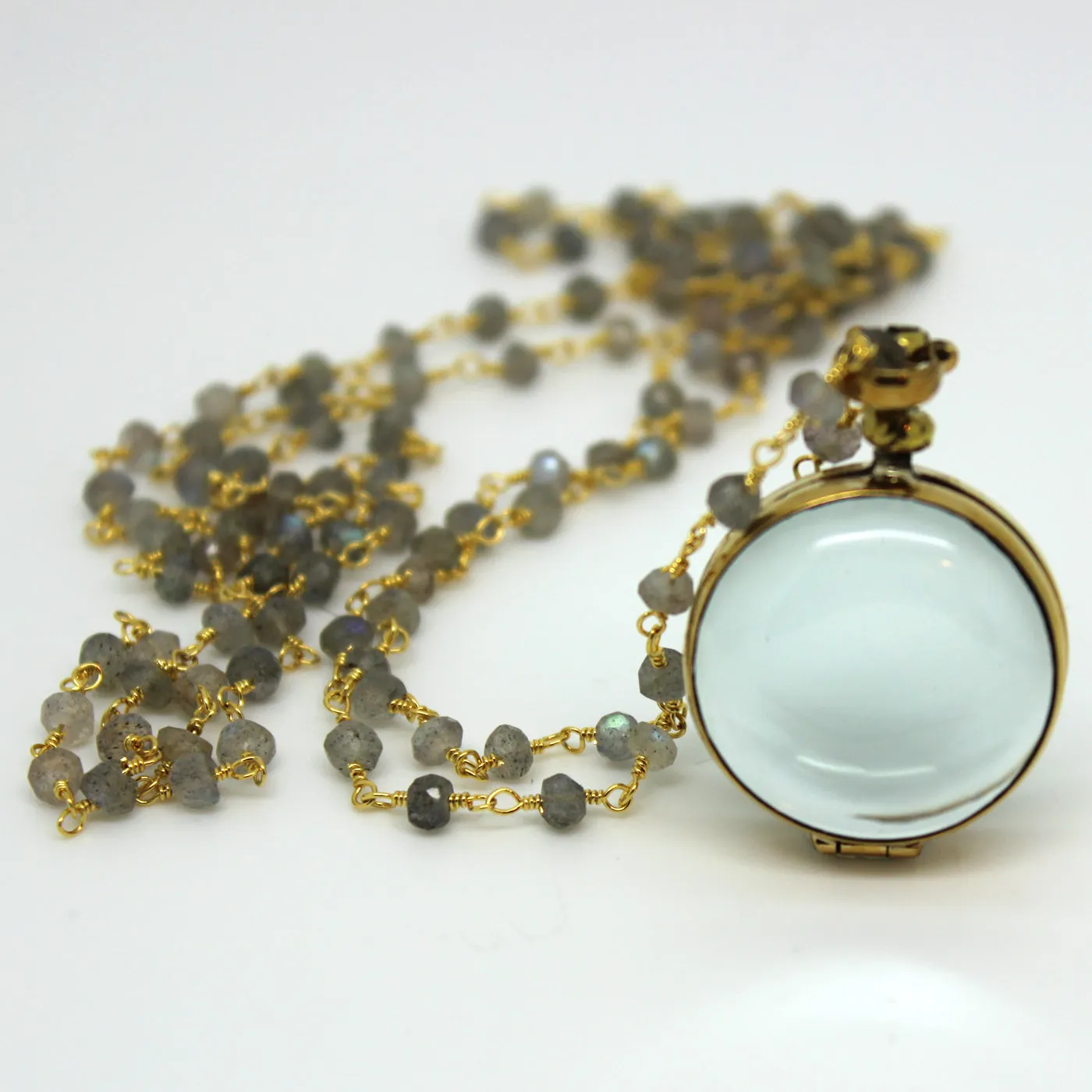 Clear Glass Locket Necklaces