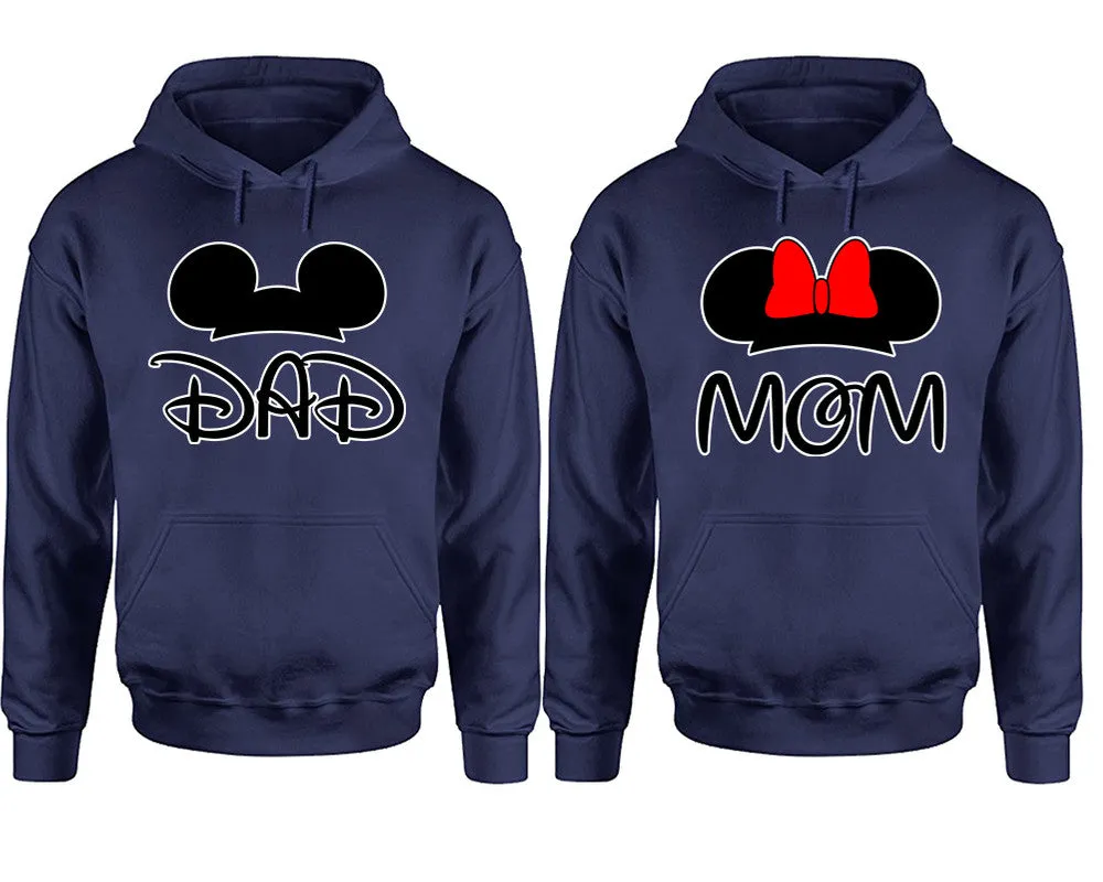 Dad and Mom Couple Matching Pullover Hoodies