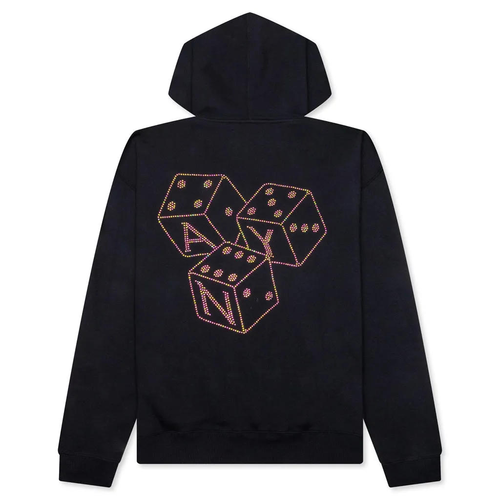 Dice Rhinestone Hoodie - Black