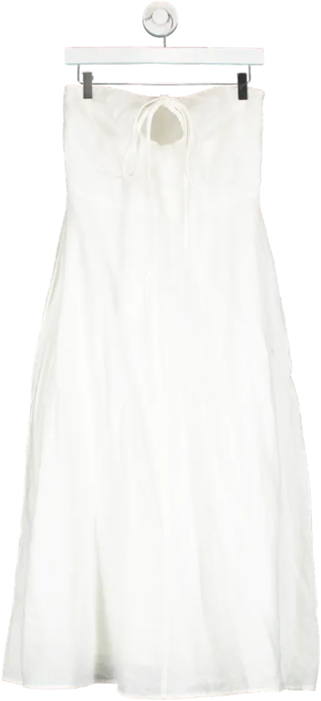 EVERLANE White The Linen Halterneck Dress UK S