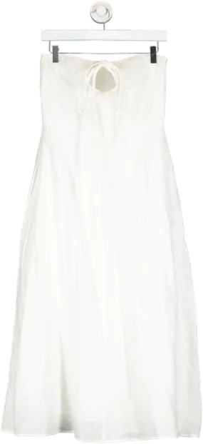 EVERLANE White The Linen Halterneck Dress UK S