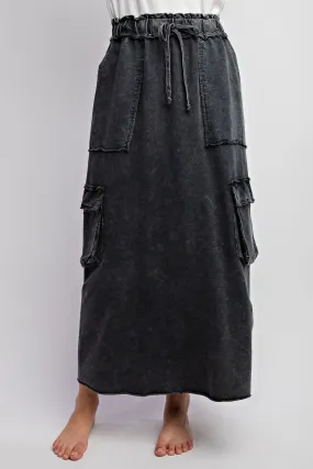 Faded Cargo Maxi Skirt