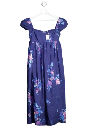 Free People Blue Linda Lou Poplin Maxi Dress UK XS