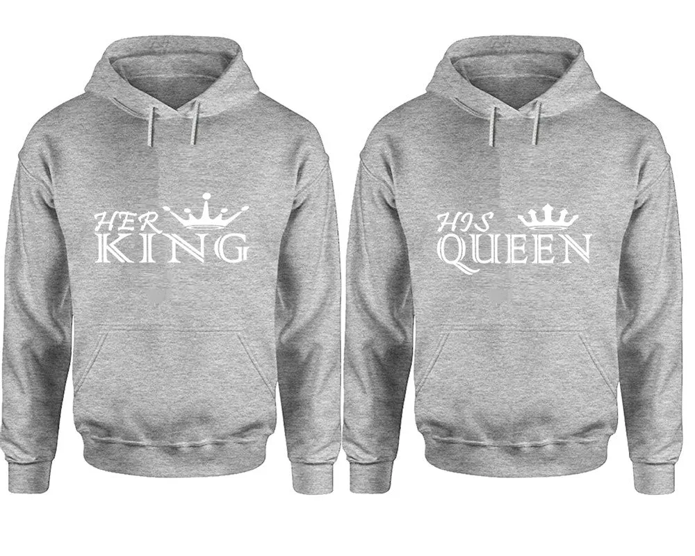 Her King His Queen Couple Matching Pullover Hoodies