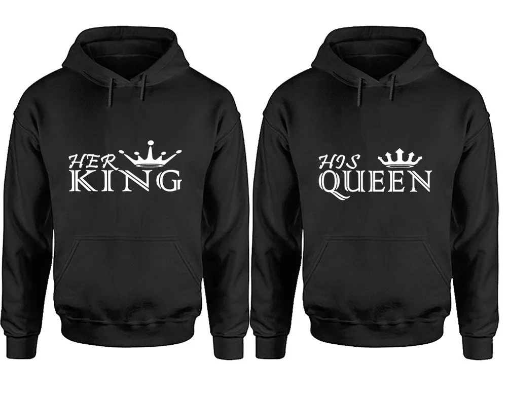 Her King His Queen Couple Matching Pullover Hoodies