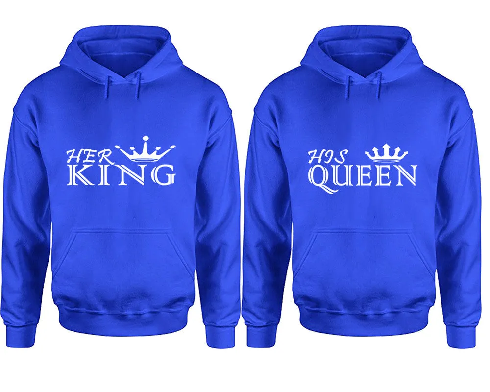 Her King His Queen Couple Matching Pullover Hoodies