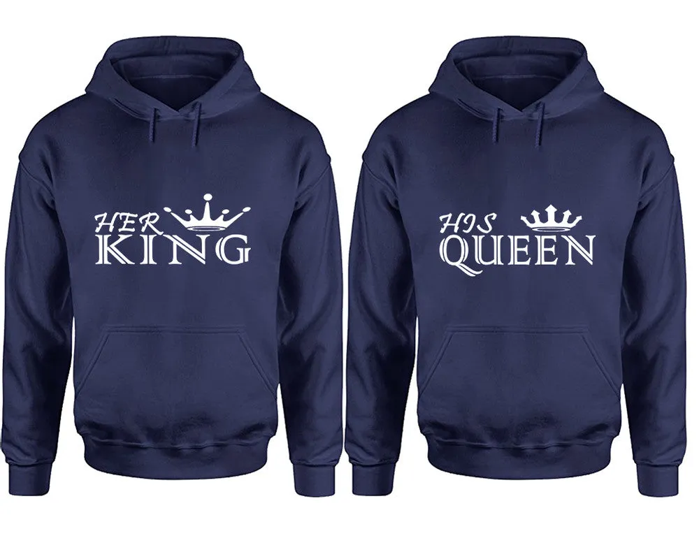 Her King His Queen Couple Matching Pullover Hoodies