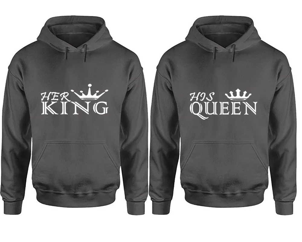 Her King His Queen Couple Matching Pullover Hoodies