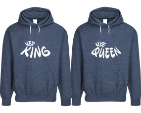 Her King His Queen Couple Matching Speckle Hoodies