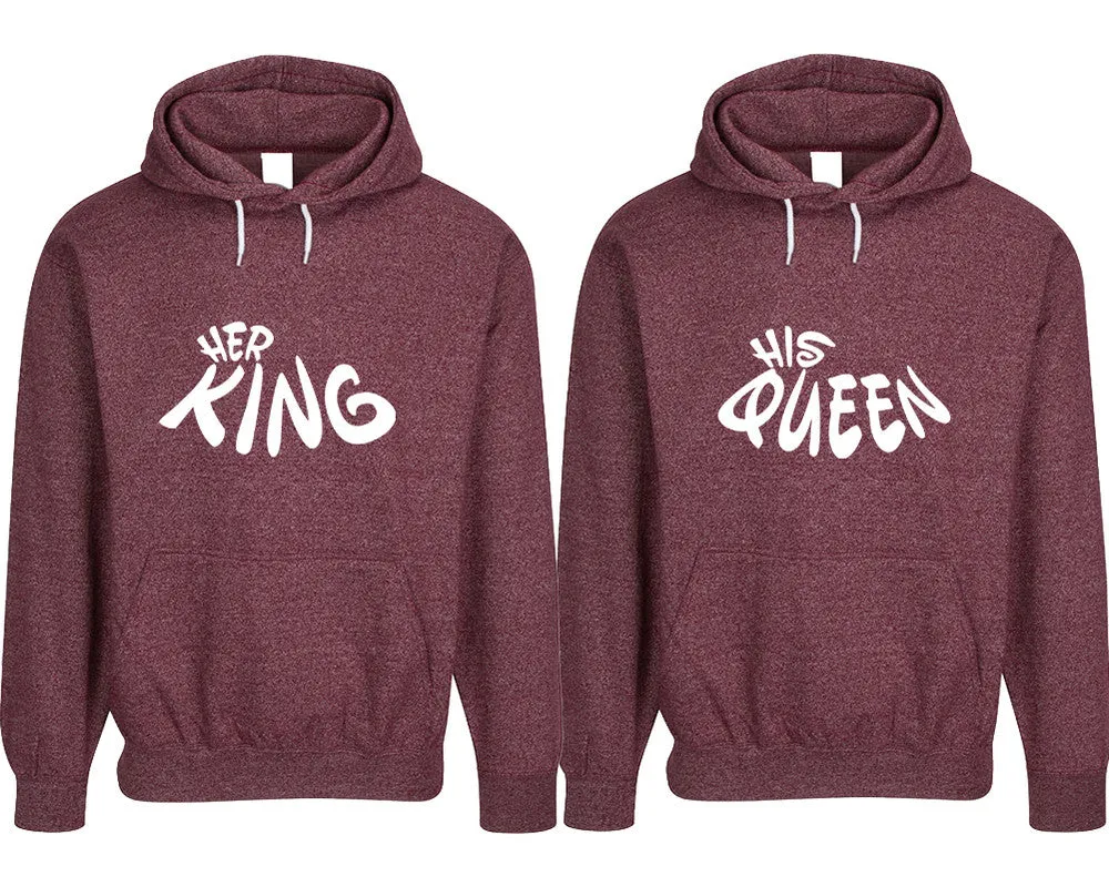 Her King His Queen Couple Matching Speckle Hoodies