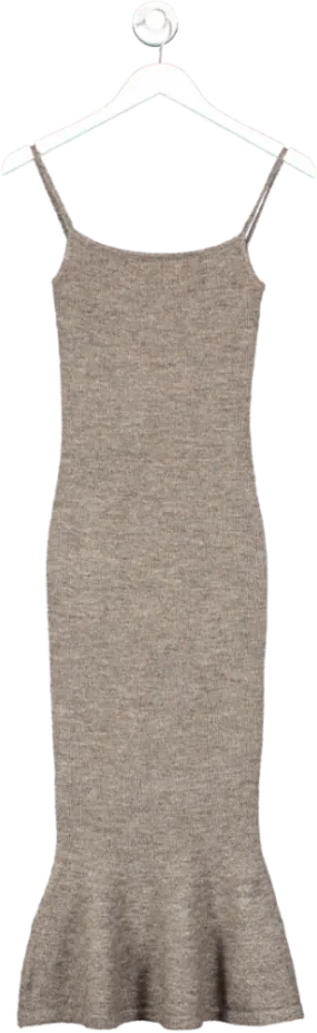 House of CB Brown Knit Midi Dress UK S