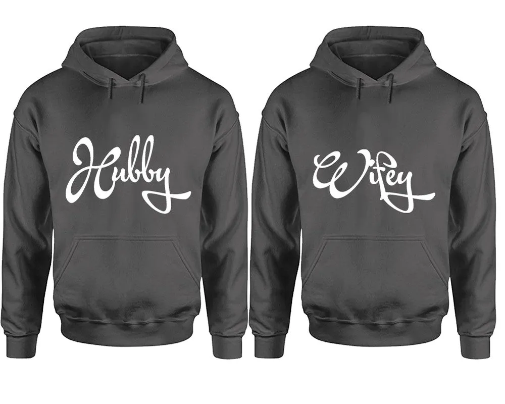 Hubby Wifey Couple Matching Pullover Hoodies