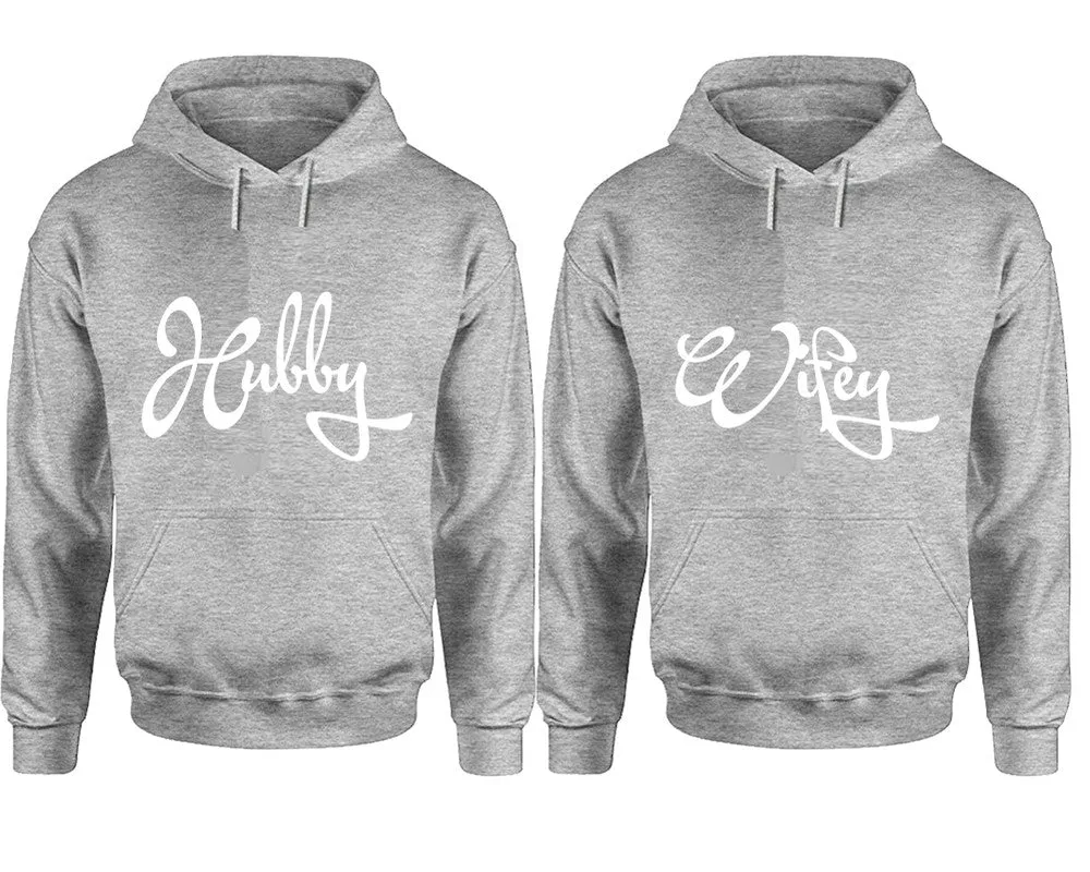 Hubby Wifey Couple Matching Pullover Hoodies