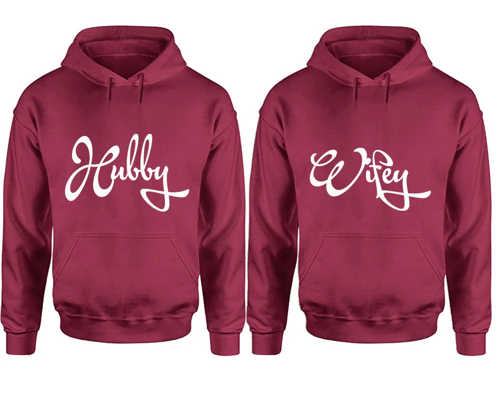 Hubby Wifey Couple Matching Pullover Hoodies