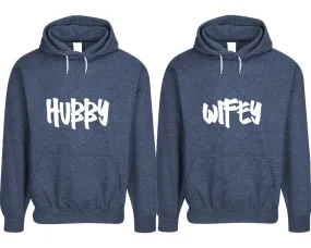 Hubby Wifey Couple Matching Speckle Hoodies