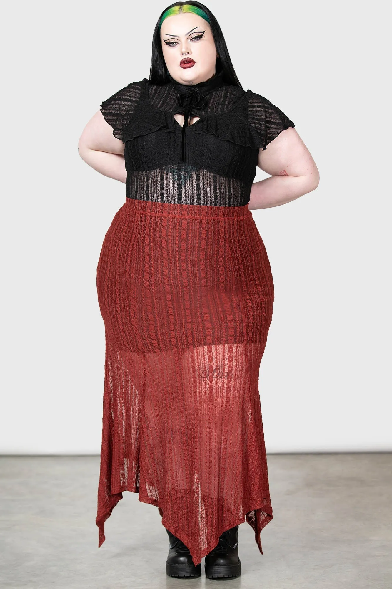 Juliet's Betrayal Maxi Skirt [RED] [PLUS] Resurrect