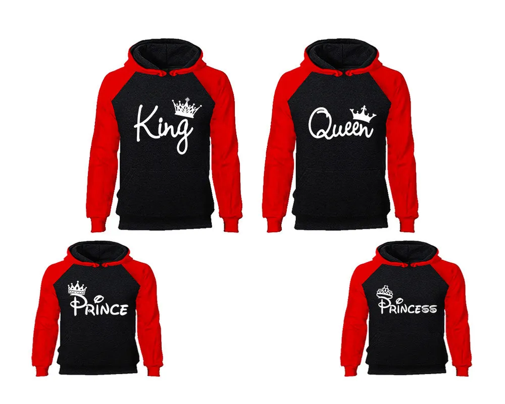 King and Queen Adult, Prince and Princess Youth Matching Pullover Hoodies