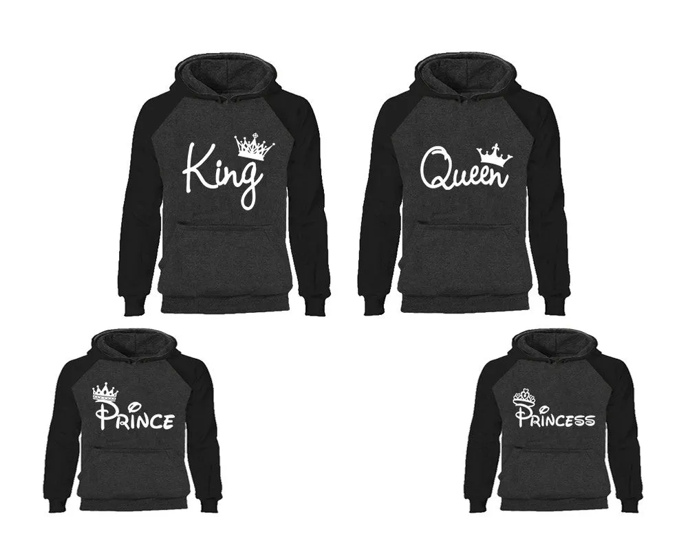 King and Queen Adult, Prince and Princess Youth Matching Pullover Hoodies