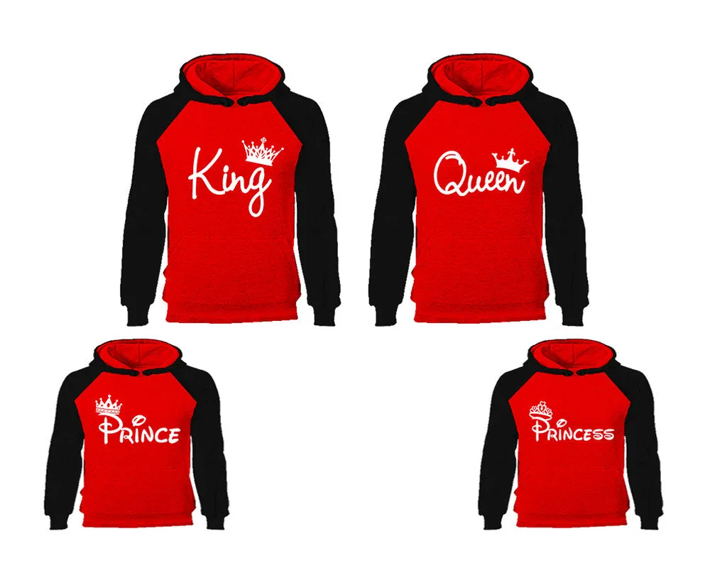 King and Queen Adult, Prince and Princess Youth Matching Pullover Hoodies