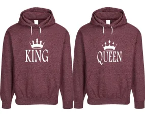 King Queen Couple Matching Speckle Hoodies