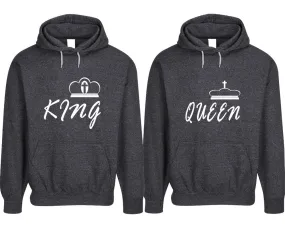 King Queen Couple Matching Speckle Hoodies