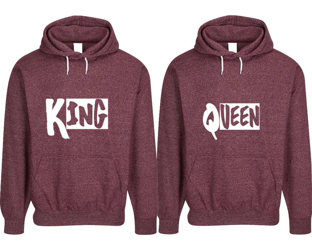 King Queen Couple Matching Speckle Hoodies