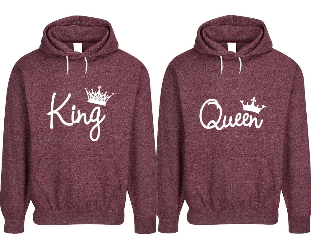 King Queen Couple Matching Speckle Hoodies