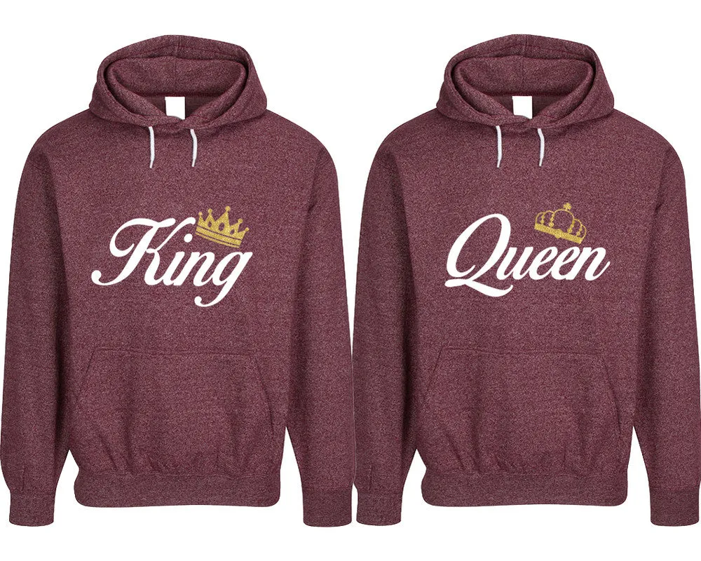 King Queen Couple Matching Speckle Hoodies